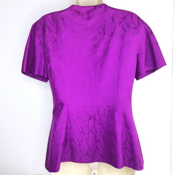 Rimini Saks Fifth Avenue Purple Evening Top Skirt Suits Sz 6 Silk Gold Bottons - Picture 13 of 16